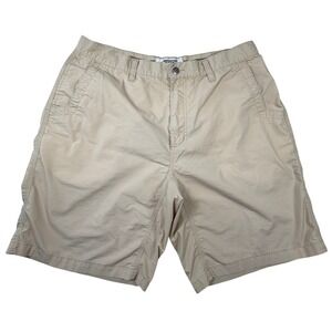 Mountain Khakis Relaxed Fit Shorts Mens 36x10 Tan Cotton Flat Front Outdoor